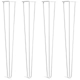 4x Haarnadel Heavy Duty 12mm Tischbeine Austauschbare Tisch&Schrank Beine für Heimwerker - Mitte des Jahrhunderts Modern Stil - Verfügbar in Höhe von 40cm-86cm - Freie Bodenschoner und Schraub