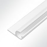 LYSEL® Kederschiene Kederleiste Kederprofil 15x30mm pulverbeschichtet 2m 45° Weiß Ø10mm für Keder 6-9