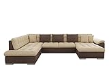Eckcouch Ecksofa Niko Bis! Design Sofa Couch! mit Schlaffunktion und Bettkasten! U-Sofa Große Farbauswahl! Wohnlandschaft vom Hersteller (Ecksofa Rechts, Cairo 35 + Cairo 22)