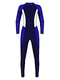 LiiYii Herren Schwimmanzug Sommer Lange Bademode mit Reißverschluss Badeanzug Männer Nassanzüge Lange Ärmel Sommerkleidung Royal Blue M