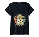 Damen Legends Were Born In September 1948 Limited Edition T-Shirt mit V