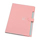 Fächermappe/Akkordeon-Dokumenten-Organizer, A4, Papier, Kunststoff, mit Druckknopf, für Schule, Büro, Zuhause (Pink)