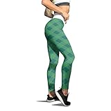 MNRIUOCII Bunte Leggins Damen St. Patrick's Day Sporthose Yogahose Fitness Joggen Leggings Vierblättriges Kleeblatt Streetwear Strumpfhose Trainingshose Glück