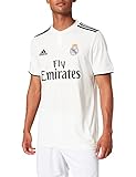 adidas Herren 18/19 Real Madrid Home with Lfp Badge T-Shirt, Core White/Black, S