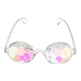 GOZAR Unisex Party Kaleidoskop Brille Glaslinse Kost¨¹m Augen gespiegelt Retro-Rahmen-Transp