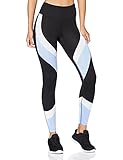 Amazon-Marke: AURIQUE Damen Colour Block-Sportleggings, Schwarz (Black/Serenity/White), M