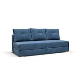 mb-moebel Sofa Couch mit Schlaffunktion und bettkästen Wohnzimmer Schlaffsofa VARDO (Blau)