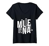 Damen Millennial Gen Generation Stress Angst, lustiger Stolzer Witz T-Shirt mit V