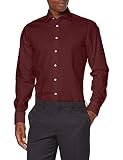 Seidensticker Herren Comfort Langarm Uni Klassisches Hemd, Bordeaux, 43