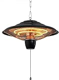 RENXR Deckenmontierter Terrassenheizer, Elektrischer Terrassenheizer Für Den Außenbereich, Infrarot-Halogenröhren-Balkon-Vertikaler Terrassenheizer, 2000 W