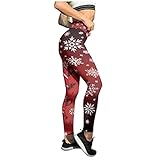 JIEYONG Damen Leggings Weihnachten Hose Lange Bunte Strumpfhose Stretch Sporthose Christmas Kostü