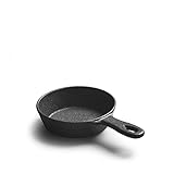 Bratpfanne 8,5 cm Gusseisen Topf Kochgeschirr Mini Kleiner Brat Pan Form Eierform Frühstück Ei Brat Töpfe für Küche Kochen Werkzeug Grill Kleine Pfanne (Color : Black)