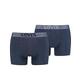 Levi's Mens Melange Waistband Organic Cotton Men's 2 Pack Boxer Briefs, Mood Indigo, M