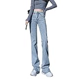 FUNPLUS Denim-Hose für Damen Herbst Slim Micro-Flared-Hose Nicht leicht zu verblassen Schlanke High-Stretch-Jeans für Wilde Kleidung