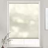 DBMGBd Luxus Jalousien Aluminiumlegierung, Stilvolle Schlichtheit Plissee Sonnenschutz Ohne Bohren, Schützen Sie Ihre Privatsphäre, Höhe 160cm(Color:beige,Size:95cm(37in))