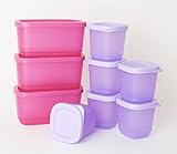 TUPPERWARE Eisscholle Cubix Gefrier-Behälter Gefrierbehälter 6X 110ml Flieder + 3X 250ml Pink + Mini Trichter L