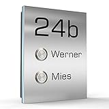 2 Familien Aufputz Edelstahl Türklingel 120x160mm mit LED Taster Osk