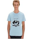 Official Gomorrah Immortale Black Block Print Shadowed Face Men's White T-S