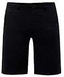 Banqert Herren Short Kurze Hose-n, Männer Organic Shorts Regular Slim-fit, Herrenshort-s Pant-s, einfarbig-e Freizeit Wanderhose für Jungen Chino Cargo Knielang, Schwarz Black S S