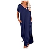 MICKURY grün hochzeitskleid Glitzer Vokuhila brautkleid rotes Kleid Abendkleid cordrock Damen günstige Abendkleider Schwangerschaftskleid Shooting Freizeitkleider Kleid hellblau(Marine,XXL)