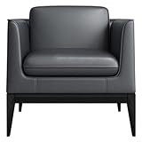 DXDHUB Einfaches und modernes Ledersofa, Metallfußdesign, komfortable Unterstützung, geeignet for den Empfangsbereich, Büro, Wohnzimmer, schw