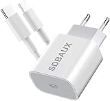 SDBAUX USB C Ladegerät,20W USB C Netzteil mit USB C auf Lightening Kabel 1M, Power Adapter 3.0 Typ C Fast Charger Netzteil für Smartphone 13/13 Pro Max/12/12 Mini/12 Pro/12 Pro Max/11/SE 2020/X/XR/8