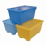 IKEA GLIS -Box mit Deckel weiß/hellgrün blau / 3 Stück - 17x10