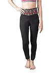 Lofbaz Damen Yoga Hosen mit faltbarem Bund für Frauen Design #2 Schwarz & Blau L