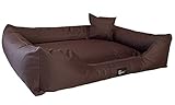 Hundebett Puffi L-XXXL wasserfest langlebig Hundebett (XL 100cmx 80cm, braun-1)