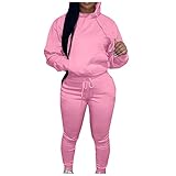 Azruma Jogginganzug Damen set Trainingsanzug Winter zweiteiliger Kapuzenpullover mit Fleece Gefüttert +Sporthose Sportanzug lässige Sportbekleidung Hoodie Freizeitanzug Lockere Sportswear Sport O
