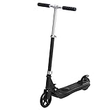 BANGNA Elektro Scooter Klappbar Roller Kinder Cityroller mit Doppelfederung, 5zoll Big Wheel Scooter, Tretroller Große Räder Roller für Kinder Jugendliche, unter 50 kg,Schw