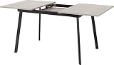 Seconique Avery Ausziehbarer Esstisch, Beton/Eiche grau/schwarz, W 1200-1600mm x D 800mm x H 760