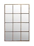 Bronzener Metall Fenster Wandspiegel - 90 x 60 cm Spiegel - Vintage Metallrahmen - B