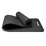 ATIVAFIT Phthalatfreie Yogamatte - rutschfest und gelenkschonend Sportmatte für Yoga Pilates Sport Fitnessmatte Gymnastikmatte mit Tragegurt Pilatesmatte 183 * 61 * 1 cm Trainingsmatte (Schwarz - 2)