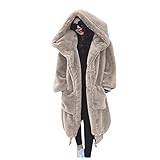 Mumuj Damen Winter teddyjacke Mode Revers Teddy Coat Cardigan Flauschig Teddyfleece Jacke Strickjacke Oversized Fleecemantel Winter Freizeit Teddyfell-Mantel Warm Wintermantel Lässige Outwear K1271