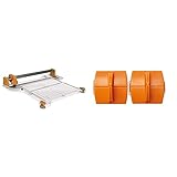 Fiskars ProCision Multimaterial-Schneidemaschine, A4, Für besonders dicke Materialien, Orange/Weiß & Fiskars Ersatzklingen für Papierschneidemaschinen, 2 Stück, Für gerade Schnitte, Orang