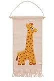 OYOY Mini - Wandteppich Giraffe - Kinderzimmer Wanddeko für Jungen und Mädchen - Wolle-Baumwolle-Mix - 70x32