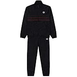 Sergio Tacchini Herren Trainingsanzug AMARILLIS Tracksuit Taschen mit Reißverschluss, Black/Red, 2XL