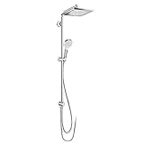 hansgrohe wassersparendes Duschsystem Crometta E 240 Reno (Regendusche, Duschset mit 2 Strahlarten, Duschkopf mit Schlauch, Duschstange und Umsteller)