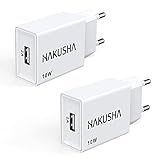 HAKUSHA USB-Ladegerät, [2 Pack] 5V / 2A USB-Netzteilstecker, tragbarer USB-Ladeblock für Apple iPhone 12 Mini / 11Pro Max/Samsung Galaxy S21 / Huawei/Xiaomi/Redmi/LG/Oneplus/Tab