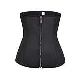 GUOQUN-SHOP Rückenbandage Frauen Taille Trainer Body Shaper Korsetts mit Reißverschluss Korsett Shapewear Rückenstütze (Color : Black, Size : XL)