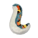 Furryvalley Kostüme Schwanz Cosplay Plüsch Kunstpelz Tail für Halloween Party verkleiden künstliche Tier (Blau Leopard)