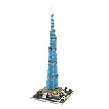 EUSENDA Burj Khalifa Tower Architektur Moc Bausteinmodell, Weltberühmte Modulare Hausbausätze, 1681 Stück Geeignetes Spielzeug Und Geschenke Für Erwachsene, Nicht Kompatibel Mit Leg