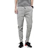 Yikesnt Herren Freizeithose Four Seasons Dünner Schnitt Einfarbig Bequeme Outdoor Sporthose Mit Taschen Und Kordelzug L