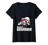 Damen Sarkasmus Job Krisensicher Sensenmann Friedhof T-Shirt mit V