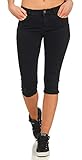 VERO MODA Damen Capri Jeans Shorts Hot Seven 10193077 Black XS