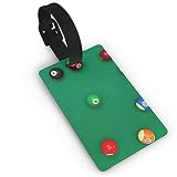 Gepäckanhänger Closeup Shot Billardkugeln auf grünem Schreibtisch PVC-Namensschild Reisekoffer-Identifikations-ID-Tags Haltbares Gepäcketik