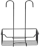 WENKO Thermostat-Dusch-Caddy Milo Schwarz matt Edelstahl r - Duschregal zum Einhängen, Edelstahl rostfrei, 25 x 36 x 14 cm, Schw