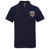 West Ham United FC Jungen Polo-Shirt mit Vereinswappen - Offizielles Merchandise - Geschenk für Fußballfans - Dunkelblau - 10-11 Jahre (L)