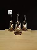 Wein Windlicht # 1 Rustikal kurze Flasche 3 er Pack